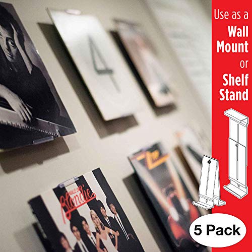CollectorMount Album Mount Vinyl Record Frame, Wall Mount and Shelf Stand, Invisible and Adjustable, 5 Pack