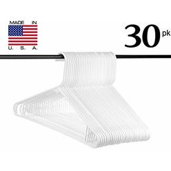 Neaties American Made White Plastic Hangers with Bar Hooks, Plastic Clothes Hangers Ideal for Everyday Use, Clothing Standard