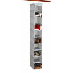 simple houseware 10 shelves hanging shoes organizer holder for closet, grey