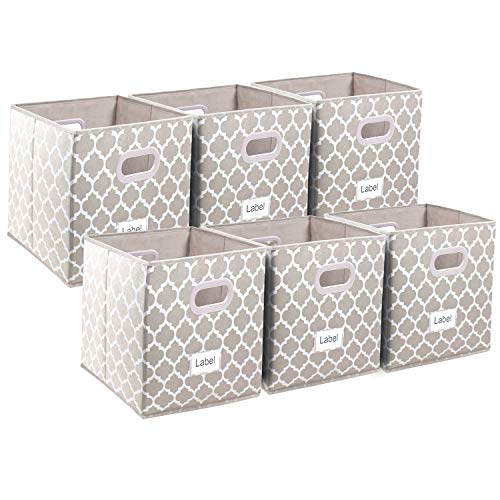 Homyfort Foldable Cloth Storage Bins,12x12 Fabric Cube Storage Bins Baskets  Containers, Closet Organizer Shelf Nursery Drawer for