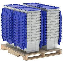 Akro-Mils 98486CLDBL 12-Gallon Plastic Storage KeepBox with Attached Lid, 21-1/2" by 15" by 12-1/2", Semi Clear, Pallet of 48