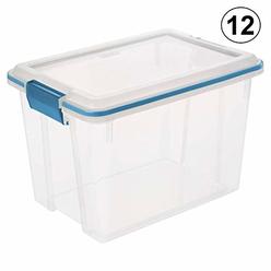 STERILITE 19324306 20 Quart Storage Container Box Tote with Latches (12 Pack)