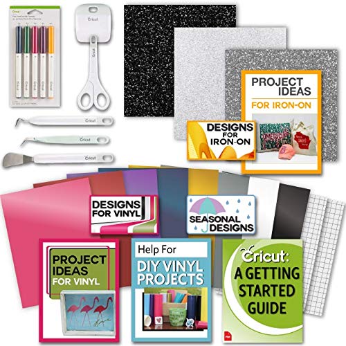 Cricut Tools Bundle Beginner Cricut Guide, Vinyl Pack, Basic Tools and  Cricut Explore Fine Point Pens