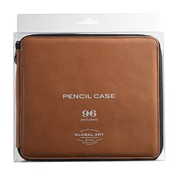 Speedball Art Products 412960 96 Piece Leather Pencil Case, Antique Brown