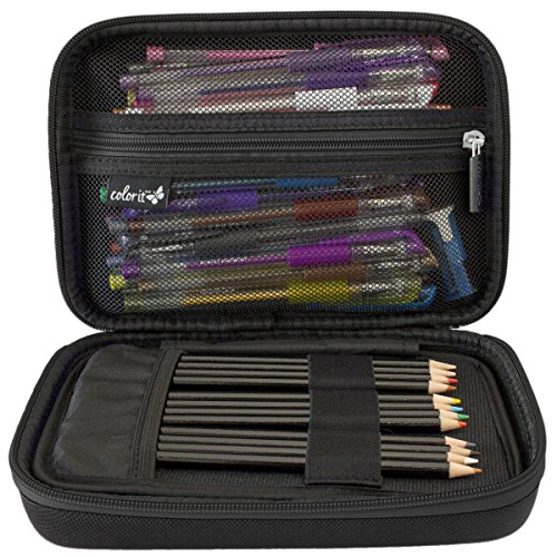 ColorIt Large Pencil Box Case Storage for Colored Pencils, Gel
