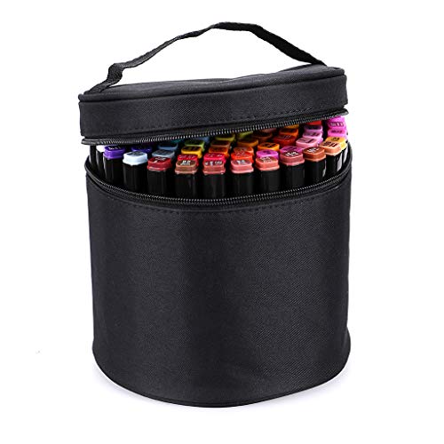 BTSKY Multifunction Marker Case - Zippered Canvas Pen Bag