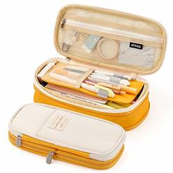 EASTHILL Big capacity Pencil Pen case Office college School Large Storage High Bag Pouch Holder Box Organizer Yellow Orange