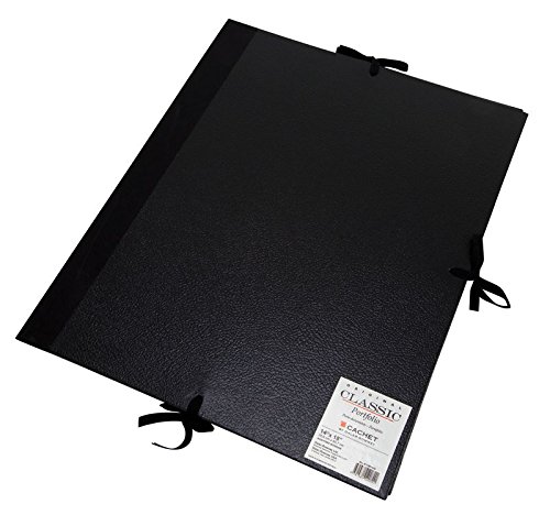 Cachet Daler-Rowney Cachet Classic Portfolio, Hard Cover with Cloth Ties, 14 x 18 inches, Black (471301418)
