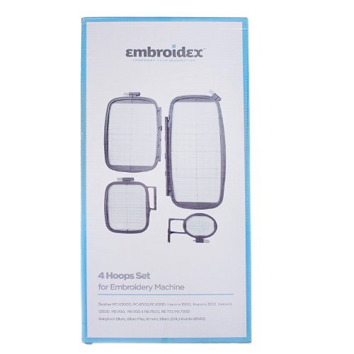 Embroidex Set of 4 Hoops for Brother PE 700, 700II, 750, 770, 780D, Innovis 1000, Innovis 1200, Innovis 1250D, PC-6500, PC-8200,