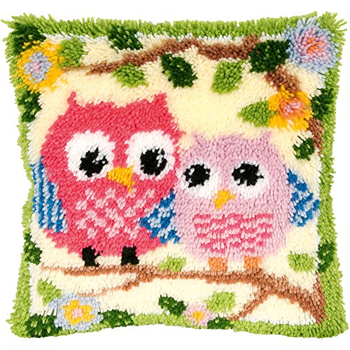 Beyond Your Thoughts Latch Hook Kits for DIY Throw Pillow Cover Sofa Cushion Cover Owl with Pattern Printed 16X16 inch BZ644