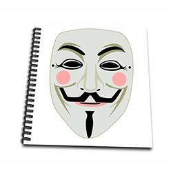 3dRose db_254234_1 Anonymous Mask Pc Hacker Data Symbol Trendy Modern Drawing Book, 8" x 8"