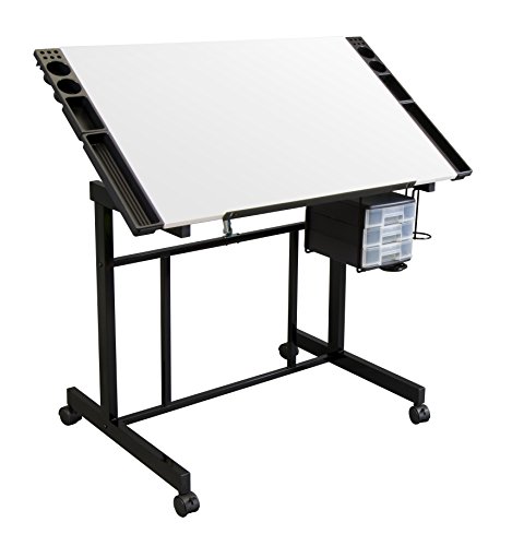 SD STUDIO DESIGNS Studio Designs Deluxe Craft Station, Top Adjustable Drafting Table Craft Table Drawing Desk Hobby Table Writing Desk Studio