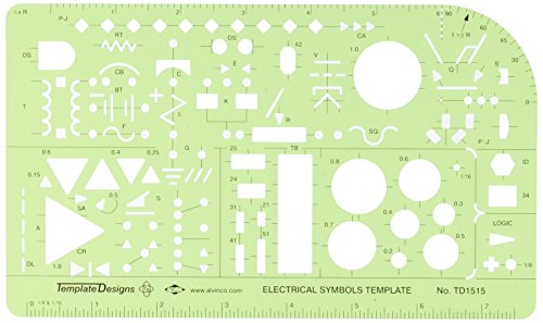 Alvin & Company Alvin, TD1515, Electric/Electronic Template, Size: 5.25" x 8.25" x .030"