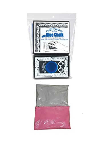 Quilt Pounce Hancy Ultimate Quilt Pounce Pad With Chalk Powder, 4 Ounces Blue, 4 Ounces White, and 4 Ounces Pink