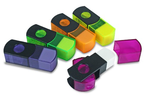 Eisen 10-pack Pencil Sharpener and Eraser Combo with German Blades, Assorted Colors (ESN-48010)
