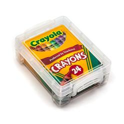 Crayola & Advantus Crayola Crayons 24 Count with Clear Super Stacker Plastic Crayon Box (Bundle)