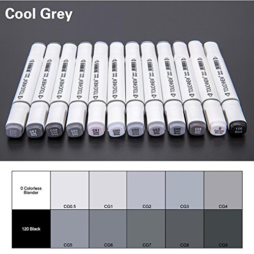 BEMLP 12 Color Cool Gray Marker Warm Gray Marker Set Dual Tips