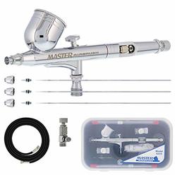 master airbrush master performance g233 pro set with 3 nozzle sets (0.2, 0.3 & 0.5mm needles, fluid tips and air caps) and ai