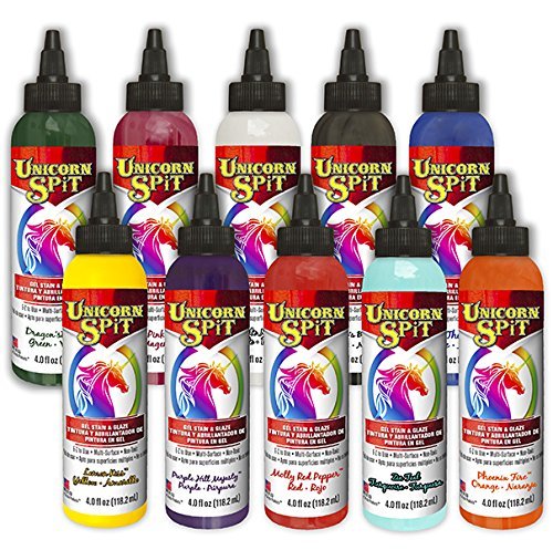 Unicorn Spit Gel Stain and Glaze in One, 4 Ounce each - 10 Paint Collection