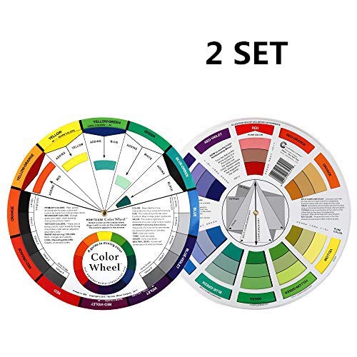 SANESKY 2 Set Color Mixing Guides, Plus Creative Color Wheel with Color  Sectors Showing Relationships Between Colors(2 Sizes)