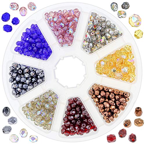 Fun-Weevz Over 1600 Czech Glass Beads for Jewelry Making Supplies