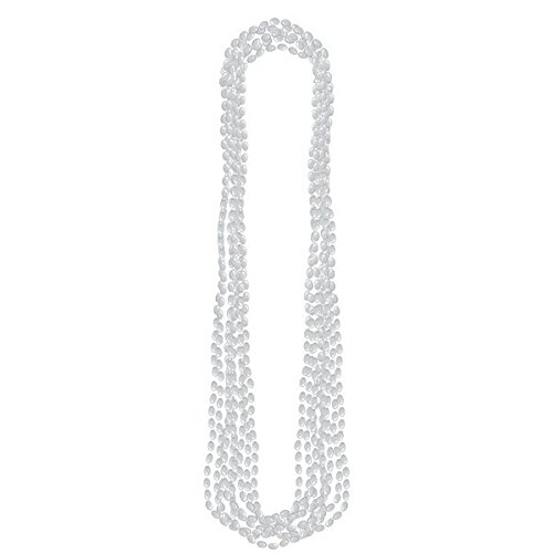 Amscan Metallic Bead Necklaces, Party Accessory, 8ct, Silver