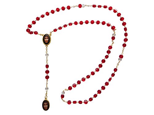 Angelitos de Mexico Precious Blood of Jesus Christ Rosary Preciosa Sangre De Cristo Rosary with Red Beads