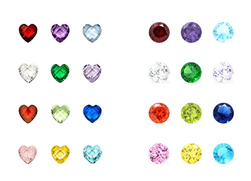 Beffy Birthstone Charms - 96Pcs 5mm Birthday Crystal Charms for Glass Living Floating Memory Locket Bracelet Pendant Necklace