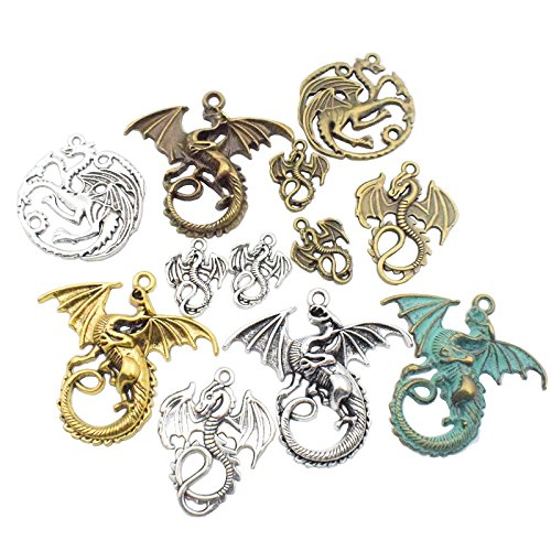 iloveDIYbeads 100g (20pcs) Craft Supplies Mixed Flying Dragon Charms Pendants Beads Charms Pendants for Crafting, Jewelry Findings Making