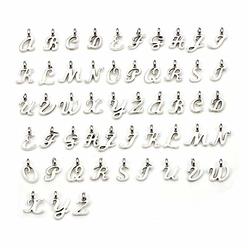 WOCRAFT 130Pcs ABC Letter Alphabet Mini A-Z Letter Charms for Personalization Jewelry Making Alphabetic Loose Beads Set DIY