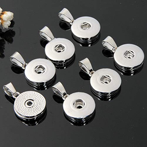 ZHU YU CHUN 20 Pcs Hang Snap Base Pendant for Interchangeable Snaps Charms Jewelry Making-Necklaces