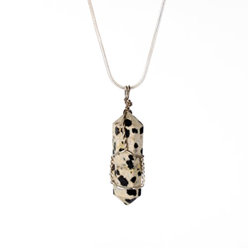 Ayana Wellness Raw Dalmatian Jasper Crystal Pendant Necklace â€“for Stamina Fun Playful Nature Child Within Anti Boredom Depression -