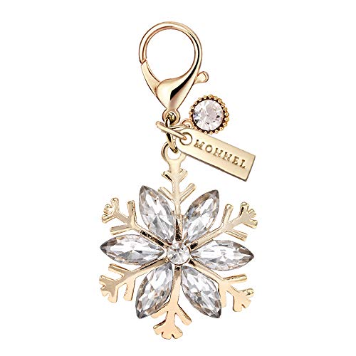 Charm MC129 New Cute Clear Crystal Gold Snowflake Lobster Charm Pendant with Pouch Bag (1 Piece)