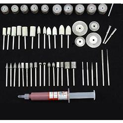 Carving Expert 52pcs Diamond Mounted Burr Sets for Jade/Stone/Jewelry Making, Engraving, Polishing and Buffing Fit Dremel Rotary Tools