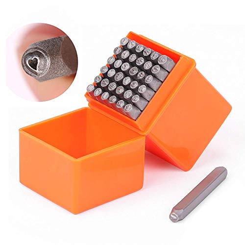 HORUSDY 37-Piece Number & Capital Letter Stamp Set (A-Z & 0-9 + Love) Punch  Perfect for Imprinting Metal, Plastic, Wood