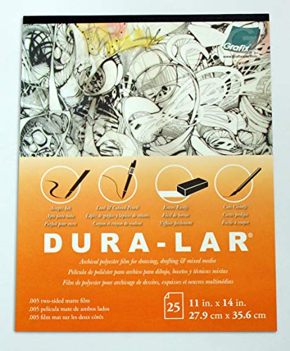 Grafix Matte 0.005 Dura-Lar Film, 14-Inch by 17-Inch, 25 Sheets