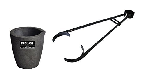 PMC Supplies LLC #3-4 Kg Clay Graphite Foundry Crucible Kit w/ 26" Foundry Crucible Flask Tongs Gold Silver Metal Refining Casting Tool