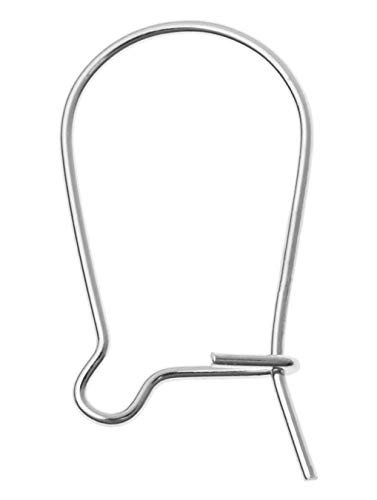 Adabele 10pcs Sterling Silver Kidney Earring Hooks 20mm Ear Wire Dangle Earwire Connectors (wire ~0.8mm, Strong) SS335