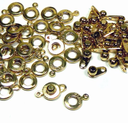 Beadsmith Premium Weight Ball & Socket Clasp 8mm Gold Plated 36 Clasps Jewelry Findings