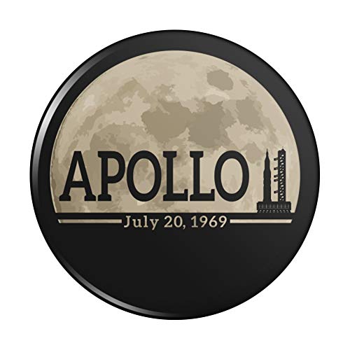 Graphics & More NASA Apollo 11 Moon with Saturn V Rocket and Launchpad Pinback Button Pin