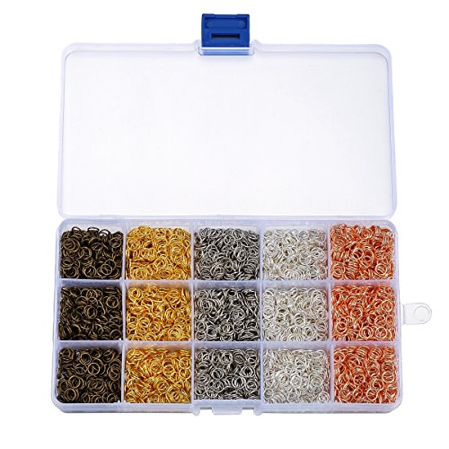 Valyria 1 Box 5 Colors 5000pcs 6mm Open Jump Rings Jewelry Making Findings