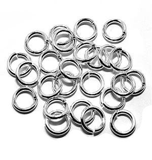 SNAPEEZ "The Snapping Jump Ring" - SNAPEEZ II ULTRAPLATE 99.9% Shiny Silver Ring Hard Open Jump 10mm Heavy Gauge,25 count