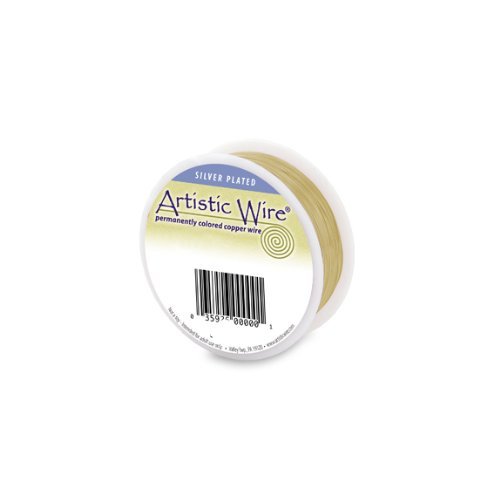 Artistic Wire Silver Plated Gold 18 Gauge 1/4lb Spool 49 Feet Round Wire