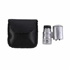 Rongon Mini 60x Microscope Magnifying Glass with LED UV Light Pocket Jewelry Magnifier Handheld Jeweler Loupe