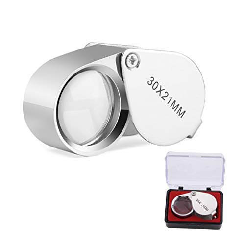 Rongon Pockets Jewelry Magnifying Glass 30X Portable Lens Loupe Loop Eye  Metal Body Magnifier for Jewelry, Coins, Stamps, Antiques