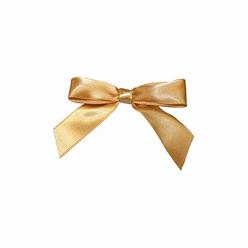 Reliant Ribbon 5171-92803-2X1 Satin Twist Tie Bows - Small Bows, 5/8 Inch X 100 Pieces, Old Gold