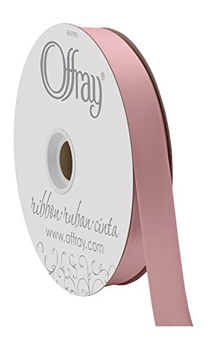Berwick Offray 7/8" Wide Double Face Satin Ribbon, Blush Pink, 100 Yards