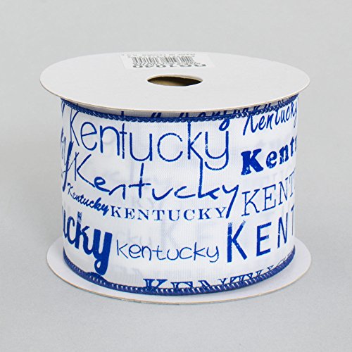Expressions 2.5" Wide Expressions White Satin Kentucky Print Wired