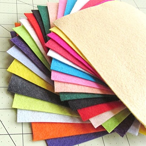 Over the River Felt 21 Sheets Summer Colors Collection Merino Wool Blend  Felt Sheets Sewing DIY Craft 6X12 inch