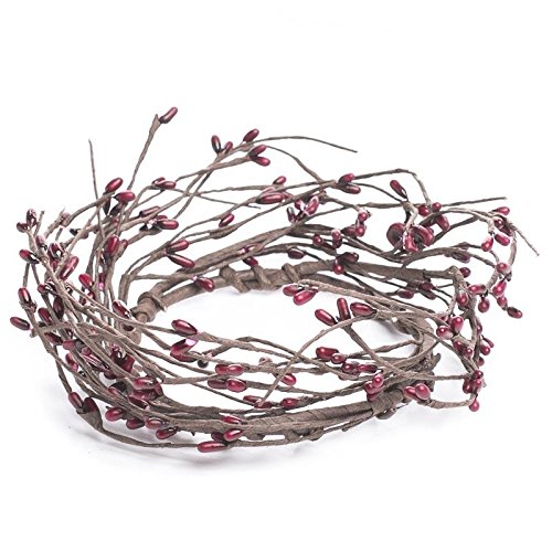 Factory Direct Craft Package of 6 Hand Wrapped Burgundy Berry Candle Rings for Home Decor, Crafting and Displaying